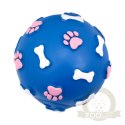 Pet Nova zabawka gumowa - piłka ze wzorem łapek i kości niebieska 9cm