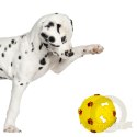 Pet Nova zabawka gumowa - piłka ze wzorem łapek i kości żółta 7,5cm