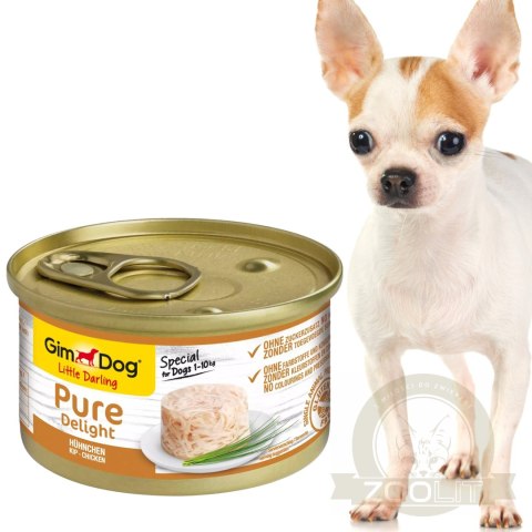 Gimdog Pure Delight 85g - karma dla małych psów kurczak w galarecie Gimdog Pure Delight 85g - karma dla małych psów kurczak w galarecie