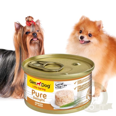 Gimdog Pure Delight 85g - karma dla małych psów kurczak w galarecie Gimdog Pure Delight 85g - karma dla małych psów kurczak w galarecie