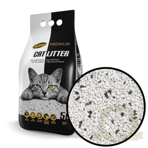 Hilton Cat Litter Carbon - żwirek bentonitowy z węglem dla kota 5l Hilton Cat Litter Carbon - żwirek bentonitowy z węglem dla kota 5l