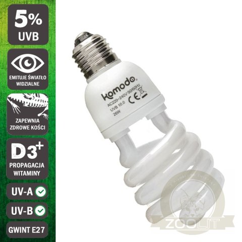 Komodo Forest Sunlight Bulb 15W - żarówka UVB 5.0 Komodo Forest Sunlight Bulb 15W - żarówka UVB 5.0