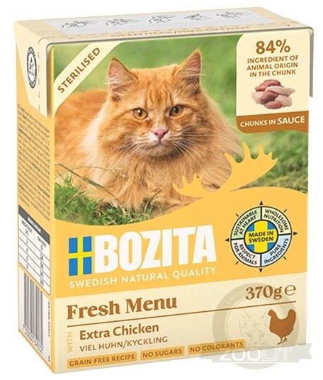Bozita Sterilised z Extra Kurczakiem kawałki w sosie kartonik 370g Bozita Sterilised z Extra Kurczakiem kawałki w sosie kartonik 370g