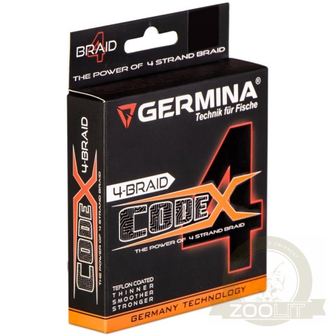 Germina 4-BRAID CODE 0,08mm GREEN - plecionka wędkarska 150m Germina 4-BRAID CODE 0,08mm GREEN - plecionka wędkarska 150m