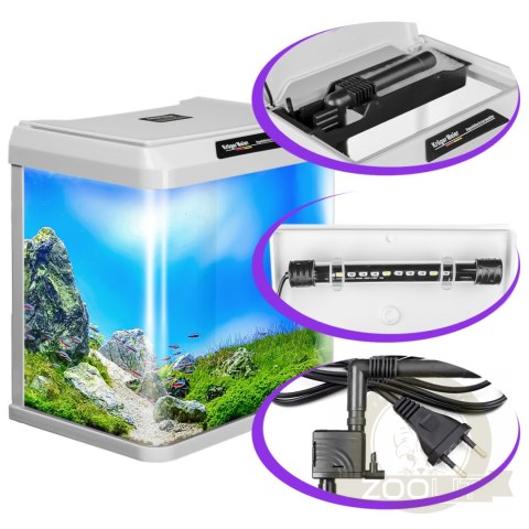 Kruger Meier Como Aquarium 16l - akwarium zestaw biały Kruger Meier Como Aquarium 16l - akwarium zestaw biały
