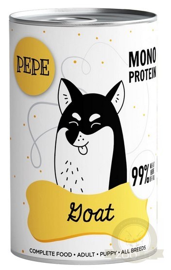 Paka Zwierzaka PEPE Goat (koza) puszka 400g Paka Zwierzaka PEPE Goat (koza) puszka 400g