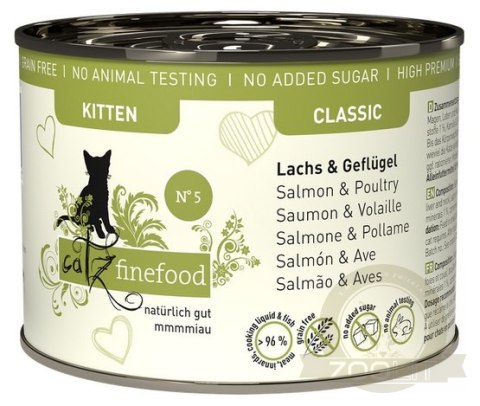 Catz Finefood Classic Kitten N.05 Łosoś i drób puszka 200g