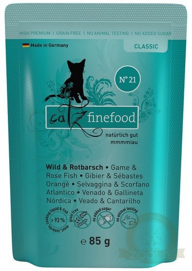 Catz Finefood Classic N.21 Dziczyzna i Karmazyn saszetka 85g Catz Finefood Classic N.21 Dziczyzna i Karmazyn saszetka 85g
