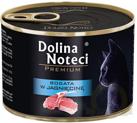 Dolina Noteci Premium Kot Bogata w jagnięcinę puszka 185g Dolina Noteci Premium Kot Bogata w jagnięcinę puszka 185g