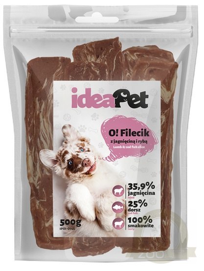 IdeaPet Fileciki z jagnięciną i rybą 500g IdeaPet Fileciki z jagnięciną i rybą 500g