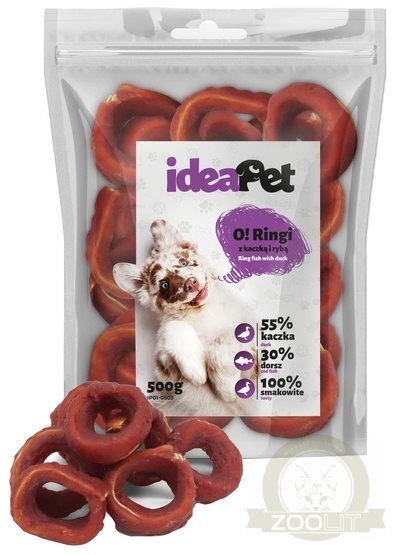IdeaPet Ringi z kaczką i rybą 500g IdeaPet Ringi z kaczką i rybą 500g