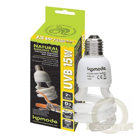 Komodo Natural Sunlight Bulb 15W - żarówka UVB 2.0 Komodo Natural Sunlight Bulb 15W - żarówka UVB 2.0