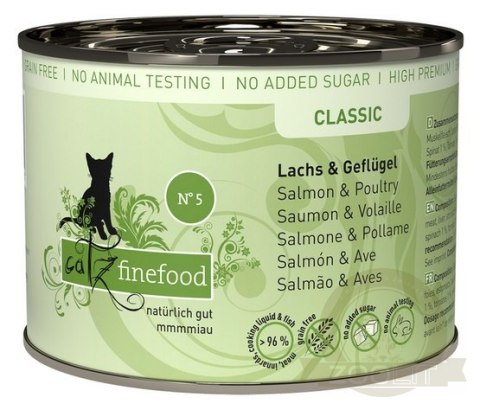 Catz Finefood Classic N.05 Łosoś i drób puszka 200g Catz Finefood Classic N.05 Łosoś i drób puszka 200g