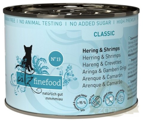 Catz Finefood Classic N.13 Śledź i Krewetki puszka 200g Catz Finefood Classic N.13 Śledź i Krewetki puszka 200g