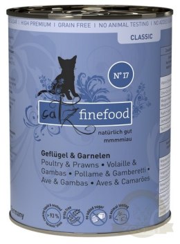Catz Finefood Classic N.17 Drób i Krewetki puszka 400g