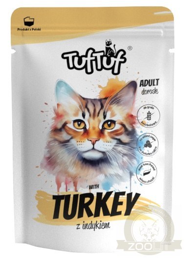 TUF TUF Mielonka z indykiem dla kota saszetka 300g