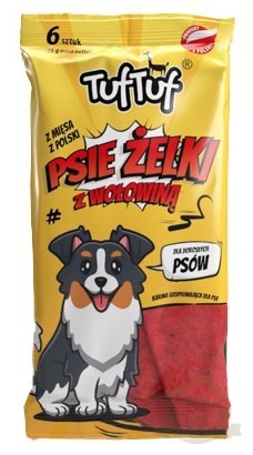 TUF TUF Psie Żelki - Paski z wołowiną 6szt TUF TUF Psie Żelki - Paski z wołowiną 6szt